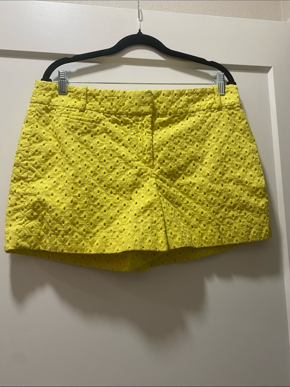 LOFT Yellow Eyelet Shorts